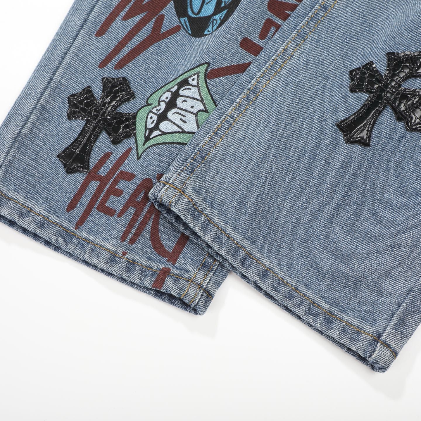 Chrome Hearts American street art cross with straight shaft Pants