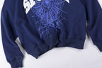 Sp5der Varsity Web Crewneck Sweatshirt Navy