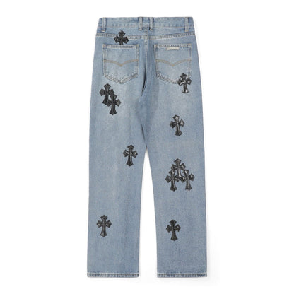 Chrome Hearts American street art cross with straight shaft Pants