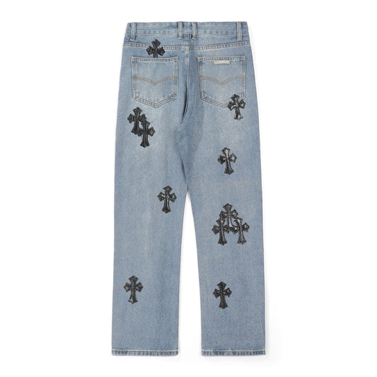 Chrome Hearts American street art cross with straight shaft Pants