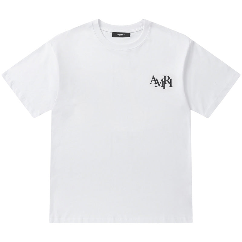 AMIRI Crystal Embellished Champagne Logo T-Shirts