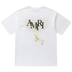 AMIRI Crystal Embellished Champagne Logo T-Shirts