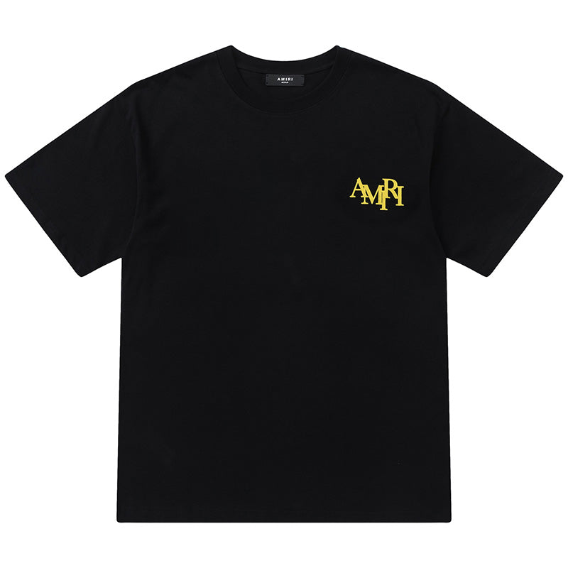 AMIRI Crystal Embellished Champagne Logo T-Shirts