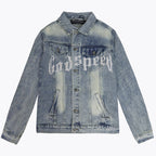 Godspeed Embroidered Letter Denim Jacket