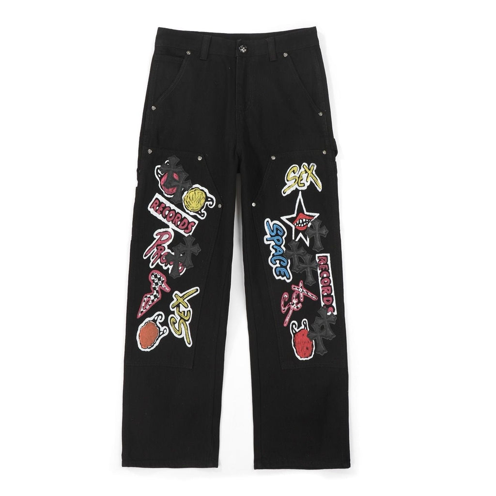 Chrome Hearts American street art cross with straight shaft Pants W10 