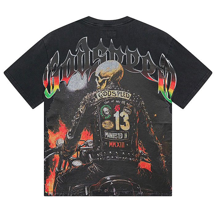 GODSPEED Skeleton Motorcycle T-shirt
