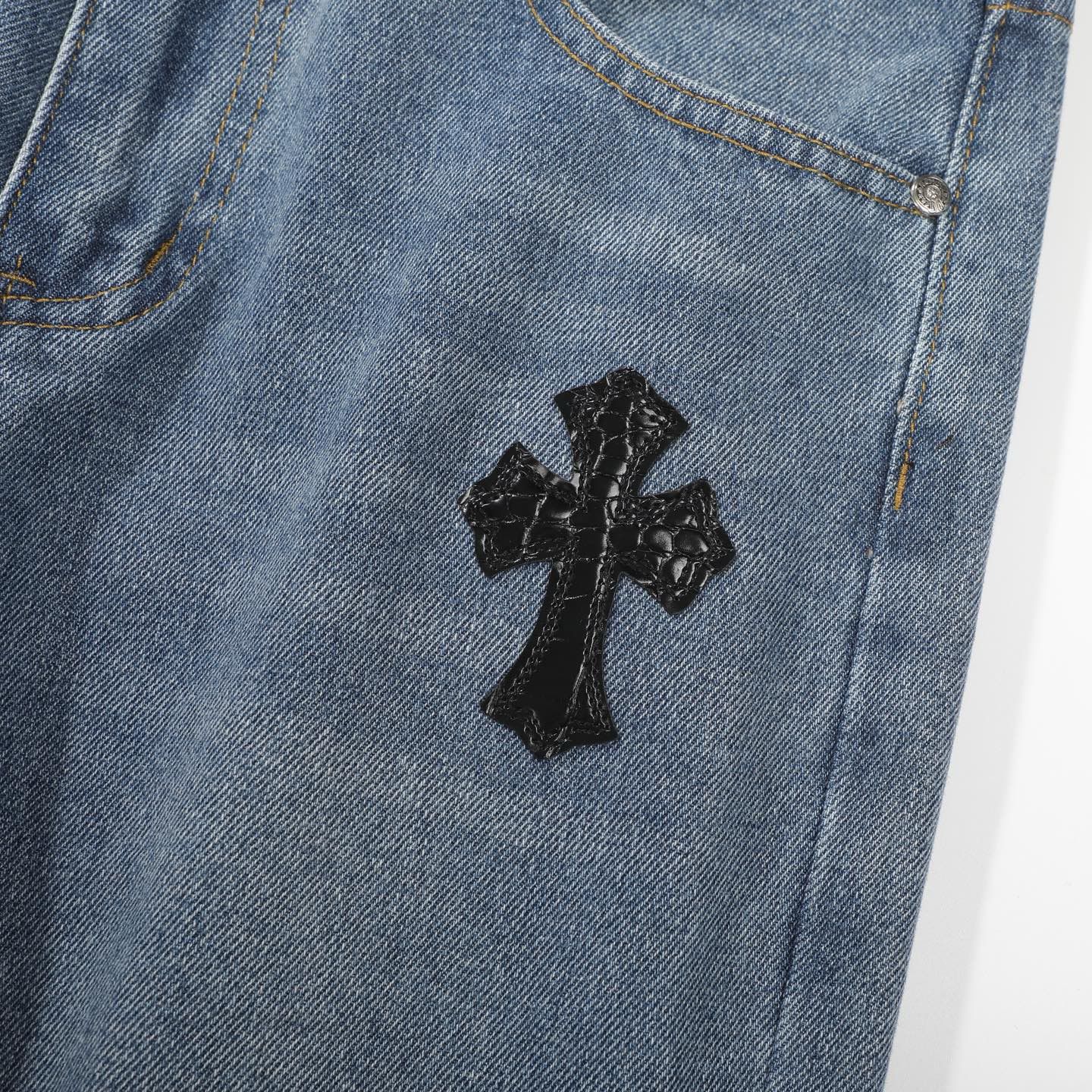 Chrome Hearts American street art cross with straight shaft Pants