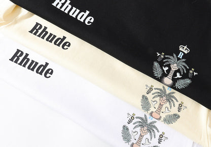 RHUDE island coconut tree print T-Shirts