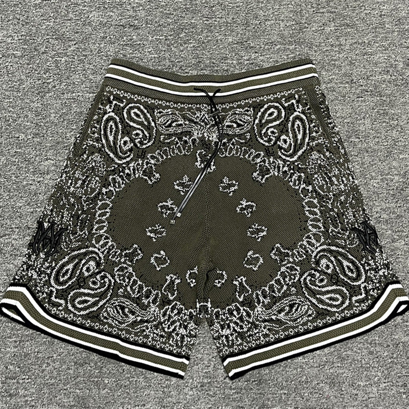 AMIRI Bandana Print B-Ball Drawstring Shorts